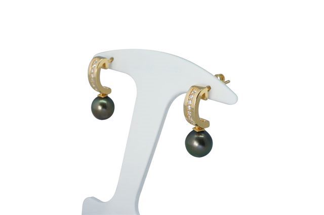 B.O. PENDANTES PAMATAI VERMEIL 925 ZIRCONIA PERLE TAHITI RSR Ø9-10,5MM CAT B-C